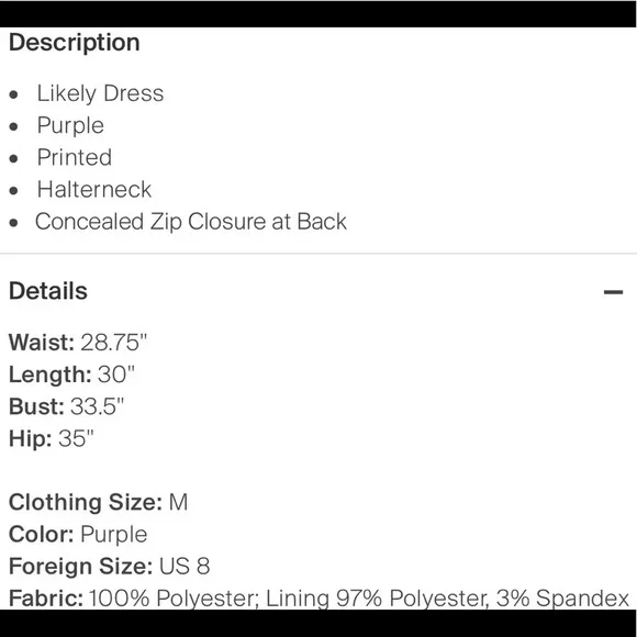 NWT Likely Printed Lace Mini Dress Size M - Picture 8 of 8